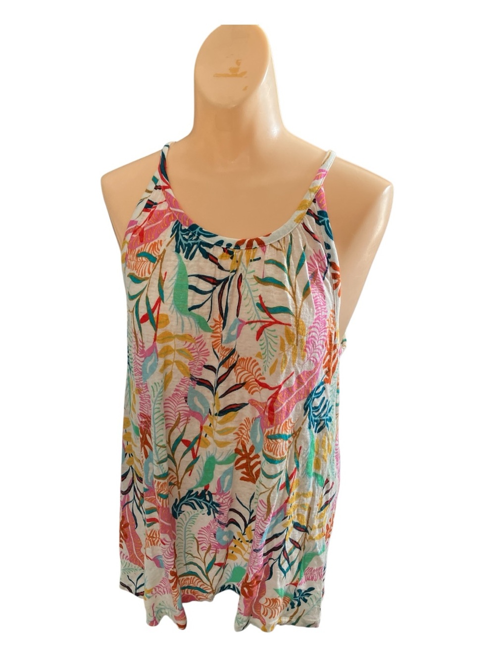 Cynthia Rowley multicolor linen tank top size M